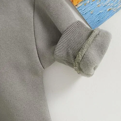 VISGOGO Newborn Infant Baby Boy Girls Oversized Romper Little Dude Sweater Onesie Coming Home Outfit Neutral Clothes - 6