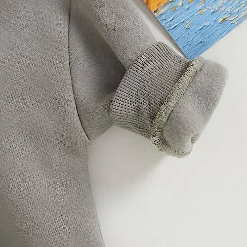 VISGOGO Newborn Infant Baby Boy Girls Oversized Romper Little Dude Sweater Onesie Coming Home Outfit Neutral Clothes - 6