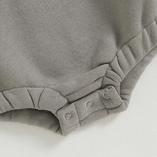 VISGOGO Newborn Infant Baby Boy Girls Oversized Romper Little Dude Sweater Onesie Coming Home Outfit Neutral Clothes - 7