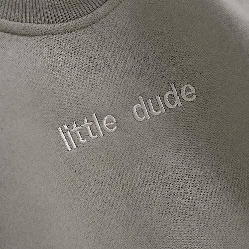 VISGOGO Newborn Infant Baby Boy Girls Oversized Romper Little Dude Sweater Onesie Coming Home Outfit Neutral Clothes - 5
