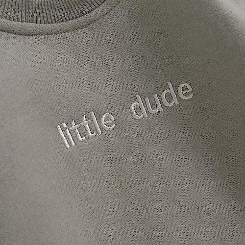 VISGOGO Newborn Infant Baby Boy Girls Oversized Romper Little Dude Sweater Onesie Coming Home Outfit Neutral Clothes - 5