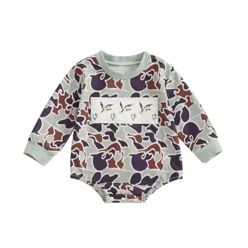 VISGOGO Newborn Infant Baby Boy Girls Oversized Romper Little Dude Sweater Onesie Coming Home Outfit Neutral Clothes - 1