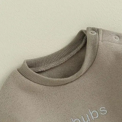 VISGOGO Newborn Infant Baby Boy Girls Oversized Romper Little Dude Sweater Onesie Coming Home Outfit Neutral Clothes - 5