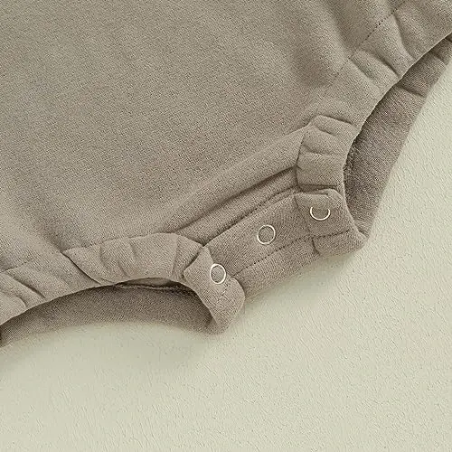 VISGOGO Newborn Infant Baby Boy Girls Oversized Romper Little Dude Sweater Onesie Coming Home Outfit Neutral Clothes - 6