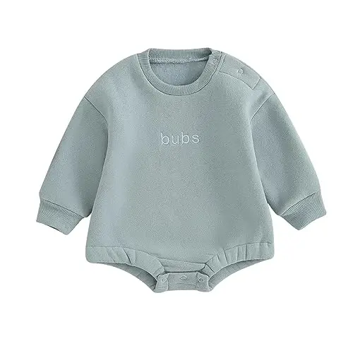 VISGOGO Newborn Infant Baby Boy Girls Oversized Romper Little Dude Sweater Onesie Coming Home Outfit Neutral Clothes - 1