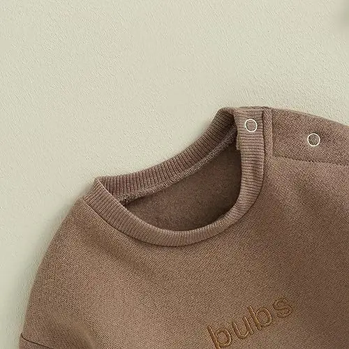 VISGOGO Newborn Infant Baby Boy Girls Oversized Romper Little Dude Sweater Onesie Coming Home Outfit Neutral Clothes - 5