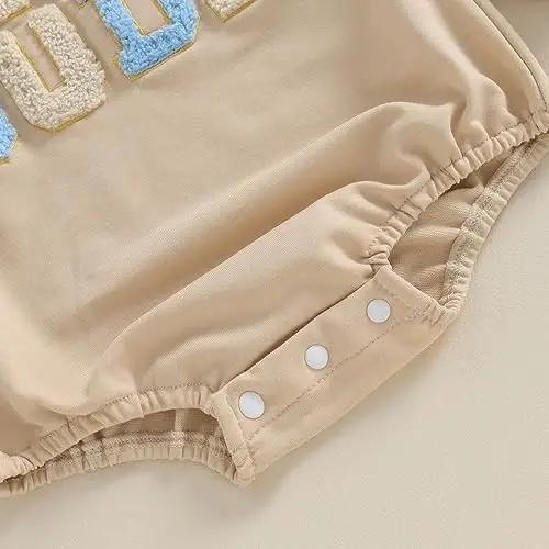 VISGOGO Newborn Infant Baby Boy Girls Oversized Romper Little Dude Sweater Onesie Coming Home Outfit Neutral Clothes - 7