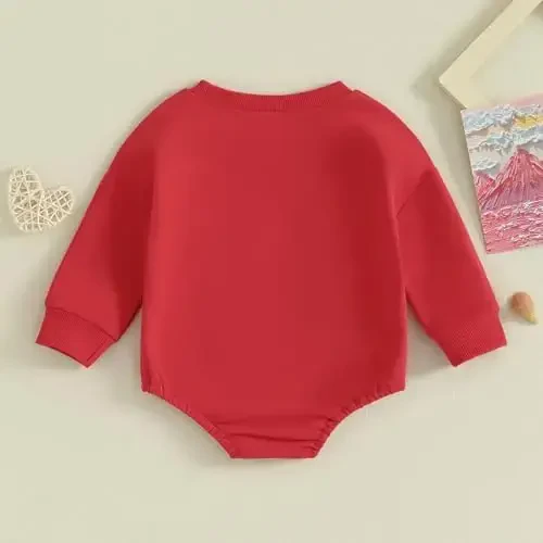 VISGOGO Newborn Infant Baby Boy Girls Oversized Romper Little Dude Sweater Onesie Coming Home Outfit Neutral Clothes - 4