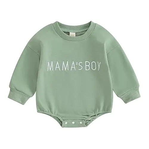 VISGOGO Newborn Infant Baby Boy Girls Oversized Romper Little Dude Sweater Onesie Coming Home Outfit Neutral Clothes - 1