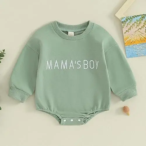VISGOGO Newborn Infant Baby Boy Girls Oversized Romper Little Dude Sweater Onesie Coming Home Outfit Neutral Clothes - 2