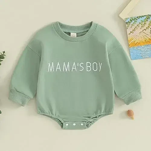 VISGOGO Newborn Infant Baby Boy Girls Oversized Romper Little Dude Sweater Onesie Coming Home Outfit Neutral Clothes - 2