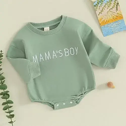 VISGOGO Newborn Infant Baby Boy Girls Oversized Romper Little Dude Sweater Onesie Coming Home Outfit Neutral Clothes - 3