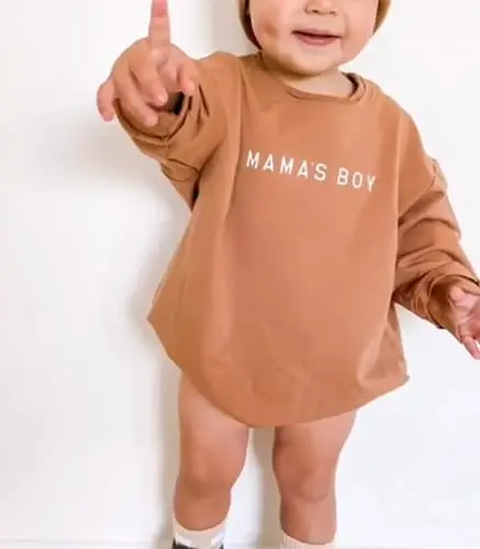 VISGOGO Newborn Infant Baby Boy Girls Oversized Romper Little Dude Sweater Onesie Coming Home Outfit Neutral Clothes - 7