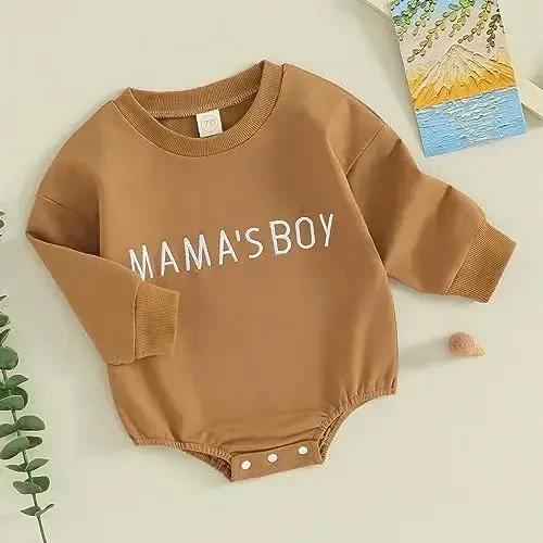 VISGOGO Newborn Infant Baby Boy Girls Oversized Romper Little Dude Sweater Onesie Coming Home Outfit Neutral Clothes - 3