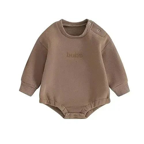 VISGOGO Newborn Infant Baby Boy Girls Oversized Romper Little Dude Sweater Onesie Coming Home Outfit Neutral Clothes 