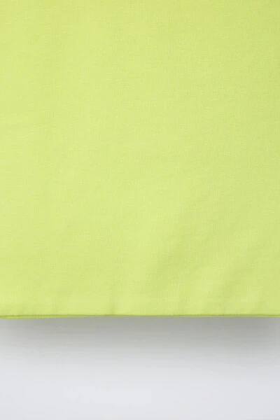 Висячая короткая толстовка — лаймово-зелёный - 4
