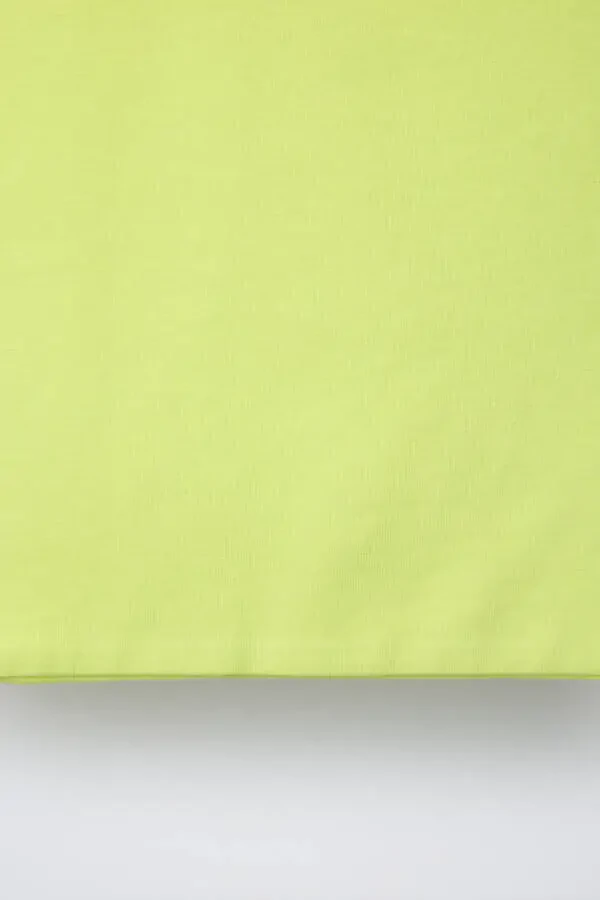 Висячая короткая толстовка — лаймово-зелёный - 4