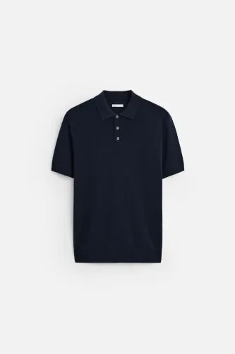 Вискоз аралашган трико поло - қовоқ ранги - 7