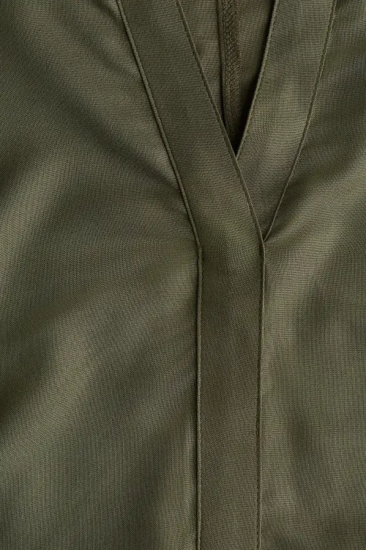 Viskoz Tunik Elbise - Koyu haki - 2