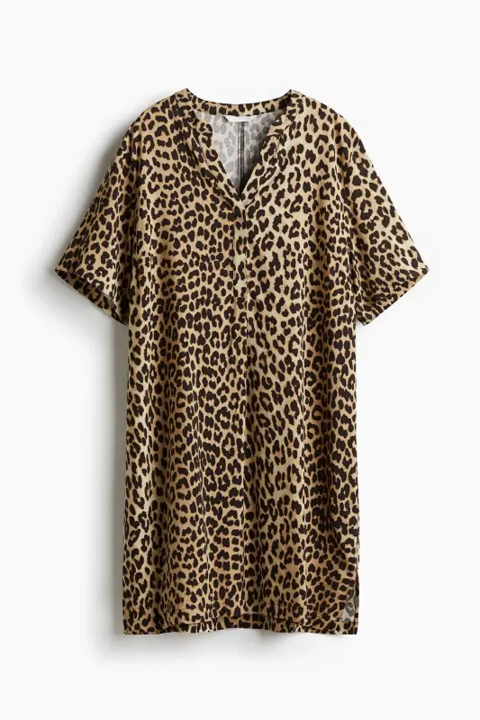 Viskoz tunika ko'ylak - Bej/Leopard naqshli - 4