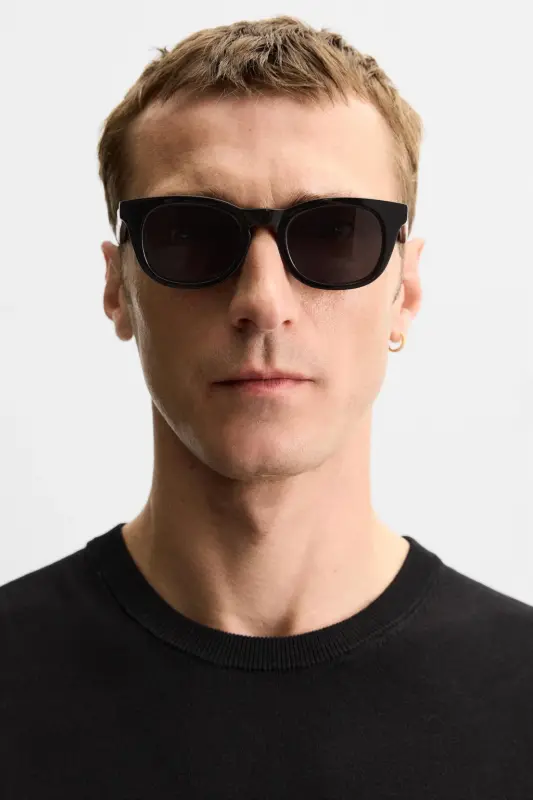 VISKOZA QORISHGAN TRIKOTAJ T-SHIRT - Qora - 5