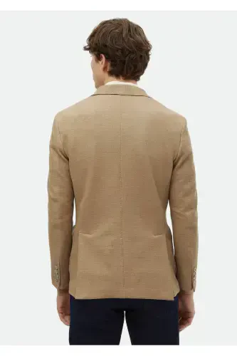 Вискозный микро-жакет с узкими плечами, облегающий, хлопковая смесь, вязаный. - 5