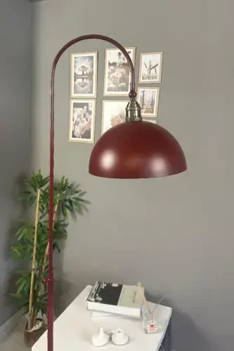 Vişne Çürüğü Lambader Modern Dekoratif Metal Oturma Odası Çalışma Odası Zemin Lambası-Vişne Çürüğü Lale Başlık - 5