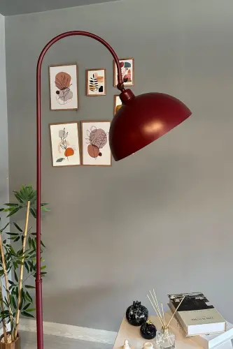 Vişne Çürüğü Metal Hareketli Başlık E27 Lambader - Vişne Çürüğü - 3
