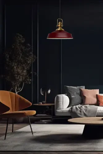 Вишневая гниль Благородная одинарная люстра Античный абажур Ретро подвесной светильник Люстры для ресторанов, кафе, гостиных - Вишневая гниль - 5