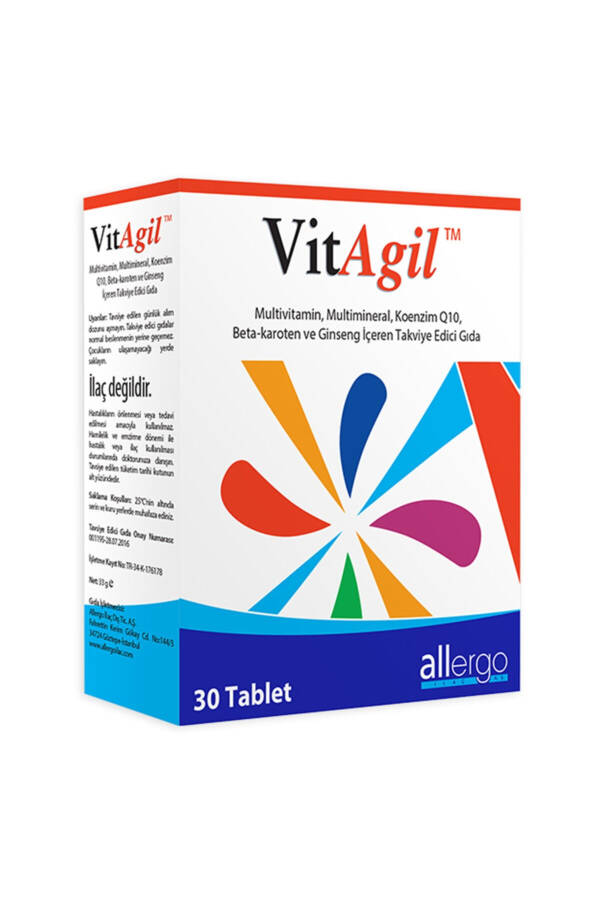 Vitagil Ko'p vitaminli & Ko'p minerallar CoQ10 30 Tablet - 1