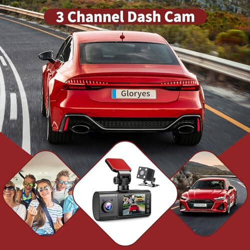 Vital Dash Cam, 3 Channel Dash Cam Front and Rear Inside, Interior Car Camera, 2.5K/1440P Front car Dash cam, Front+Interior, Front+Rear Dash Camera for Cars Taxi with Night Vision, Parking 1S Recording - 4