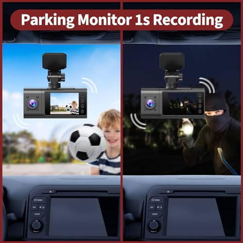 Vital Dash Cam, 3 Kanallı Ön ve Arka İç Dash Cam, Araba İç Kamerası, 2.5K/1440P Ön Araba Dash Cam, Ön + İç, Arabalar Taksi İçin Ön + Arka Dash Kamera Gece Görüşü ile, Park Etme 1S Kayıt - 7