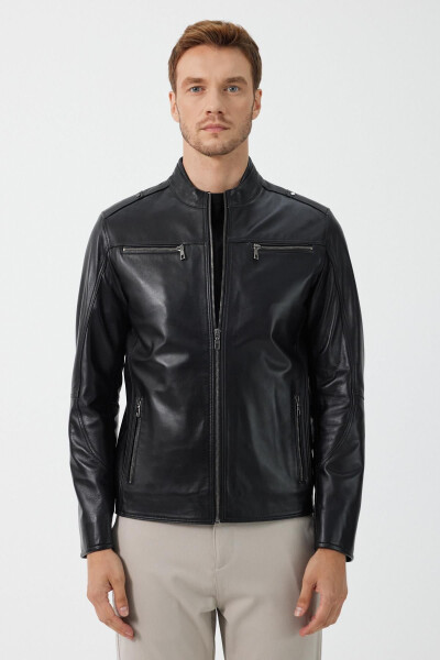 Vitale Black Leather Jacket 111680 - 1