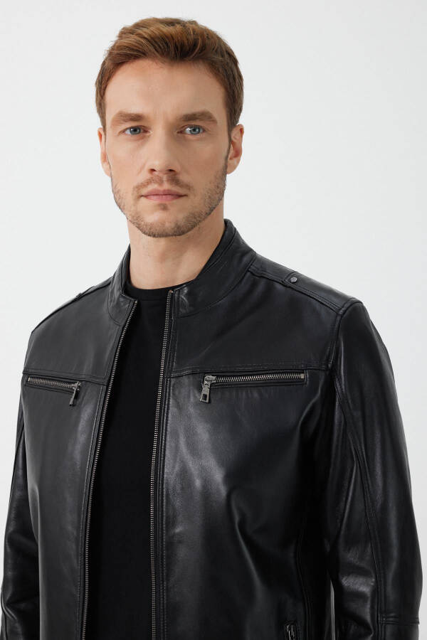 Vitale Black Leather Jacket 111680 - 5