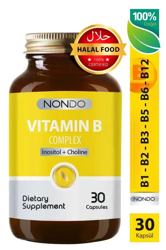 Vitamin B Complex 30 Capsules (B Vitamins B1, B2, B3, B5, B6, B12) - 1