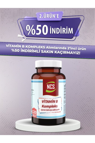 120 Tablet Aromasız Vitamin B Komplex Takviye Edici Gıda - NCS