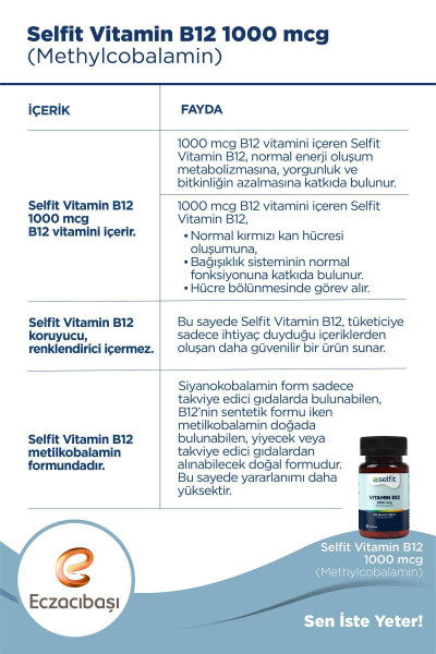 Vitamin B12 1000 Mcg 100 Dilaltı Tablet - 5