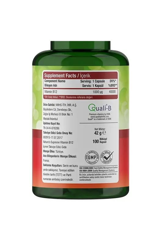 Vitamin B12 1000 Mcg 100 Kapsül - 6