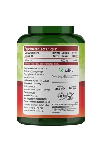 Vitamin B12 1000 Mcg 60 Kapsül - 6