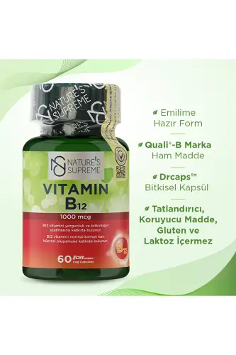 Vitamin B12 1000 Mcg 60 Kapsula - NATURE'S SUPREME (1)
