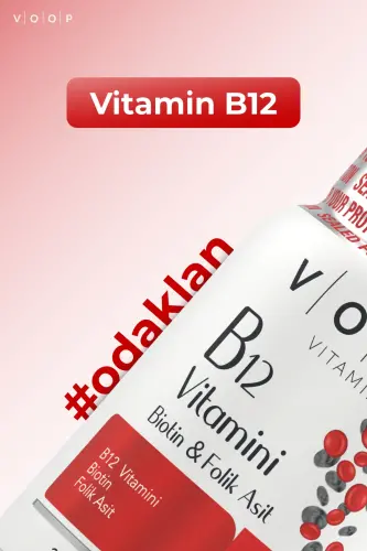 Vitamin B12 - Biotin & Folic Acid Skin, Hair, Nail and Brain Health Support 60 Herbal Capsules - VOOP (1)