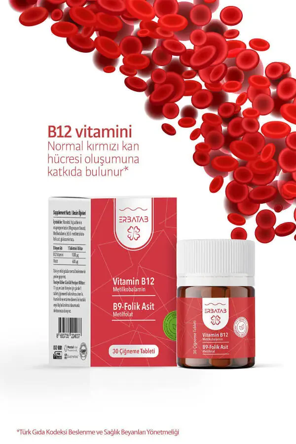 Vitamin B12 - Folat kislotasi B9 - Metilkobalamin - Metilfolat - 5