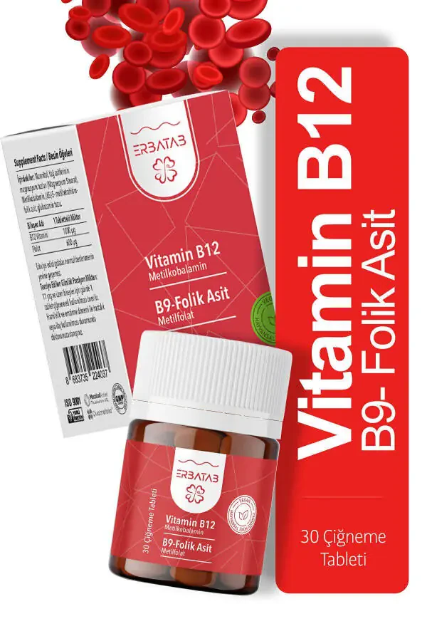 Vitamin B12 - Folic Acid B9 - Methylcobalamin - Methylfolate - 1