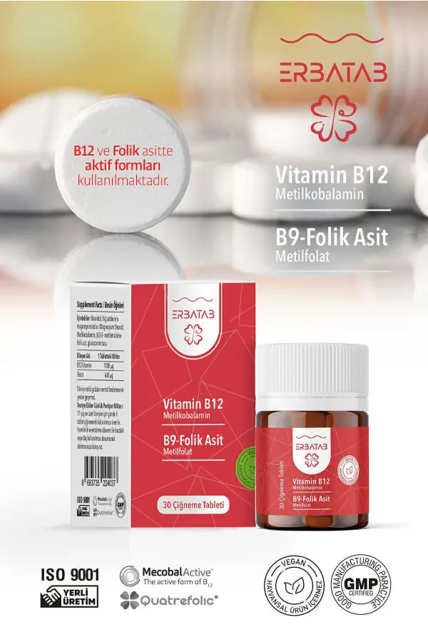 Vitamin B12 - Folic Acid B9 - Methylcobalamin - Methylfolate - 6