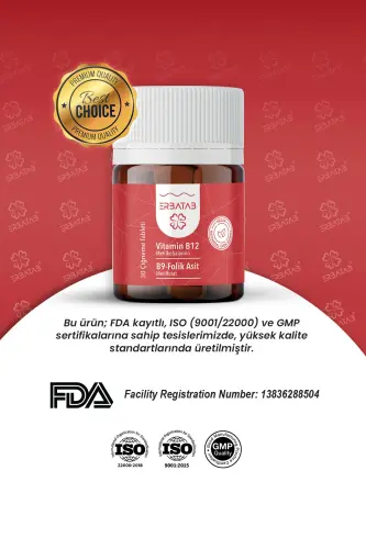 Vitamin B12 - Folic Acid B9 - Methylcobalamin - Methylfolate - 6