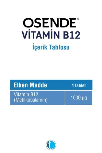 Vitamin B12 Og'izda Eriydigan Tabletkalar 30 dona - OSENDE (1)