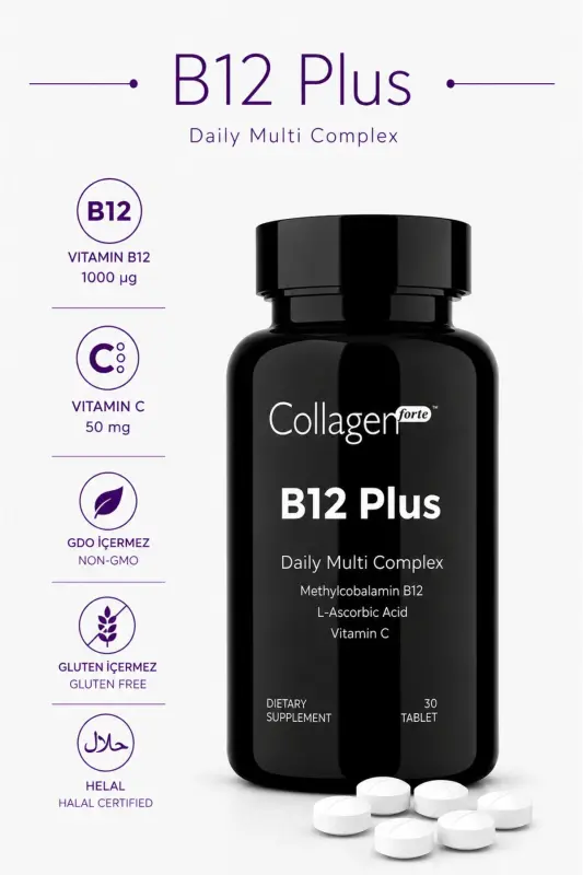 Vitamin B12 Plus Metilkobalamin & Vitamin C - COLLAGEN FORTE PLATINUM