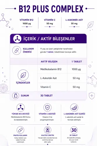 Vitamin B12 Plus Metilkobalamin & Vitamin C - 4