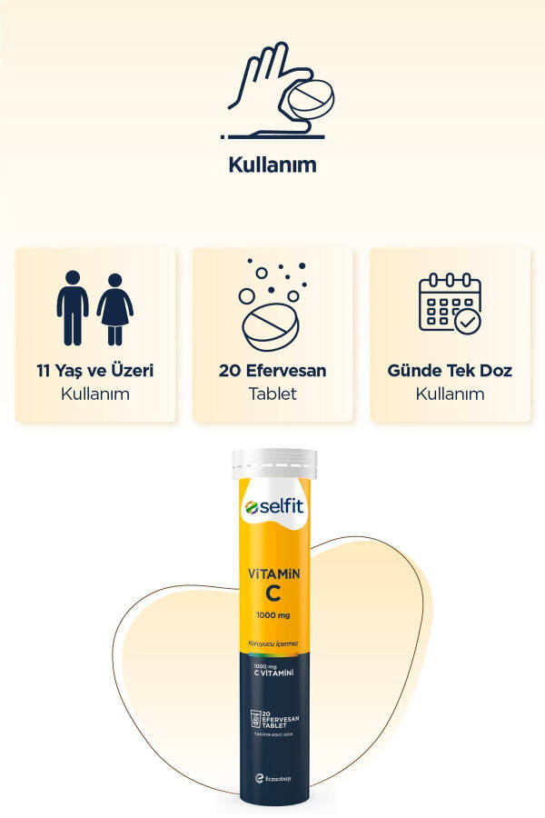 Vitamin C 1000 Mg 20 Efervesan Tablet - 10