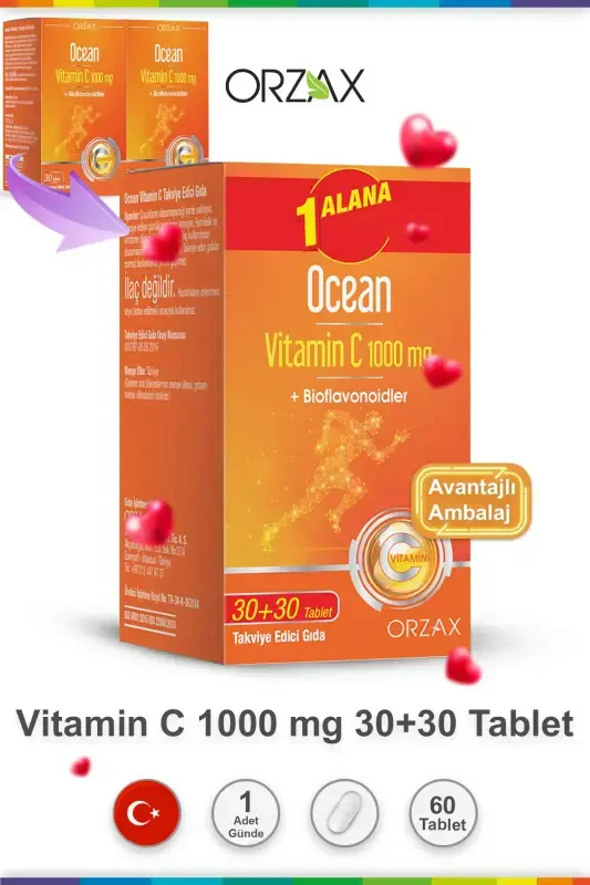 Vitamin C 1000 Mg 30 Tablet 2 ta to'plam - OCEAN